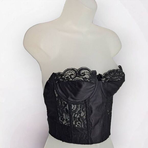 Victoria's Secret Vintage Gold Label Bustier Corset Bra in Black size 36 C - Picture 2 of 9